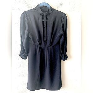 Mischen black long sleeved silk dress size 4‎